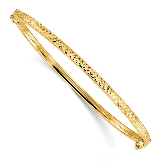 Leslie's 14K Polished D/C Hinged Bangle