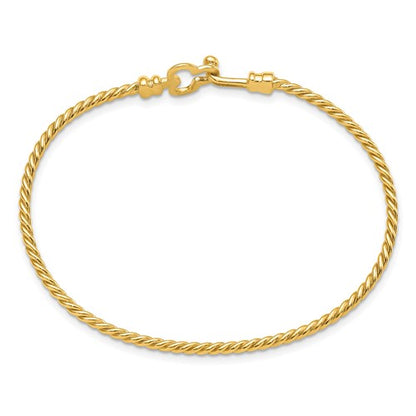 Leslie's 14K Polished Textured Clover Bangle