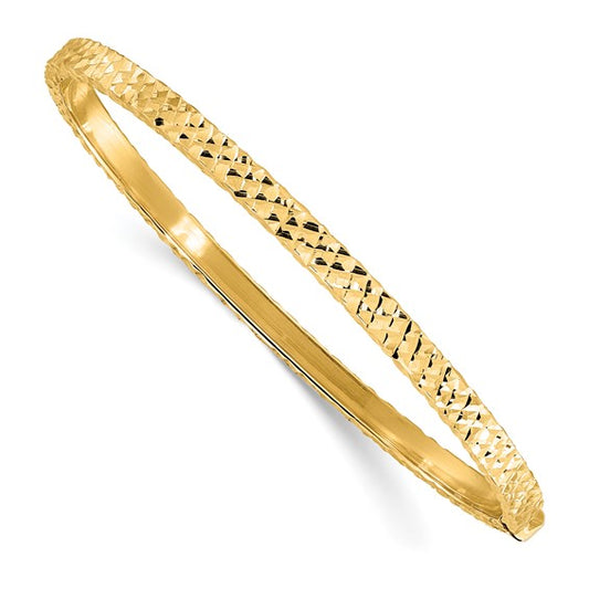 Leslie's 14K Polished D/C Hinged Bangle