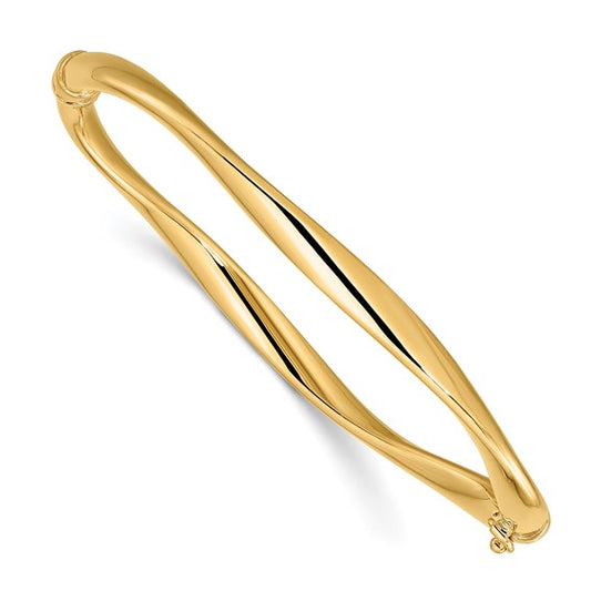 Leslie's 14K Polished Twisted Hinged Bangle