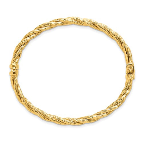 Leslie's 14K Polished Twisted Hinged Bangle