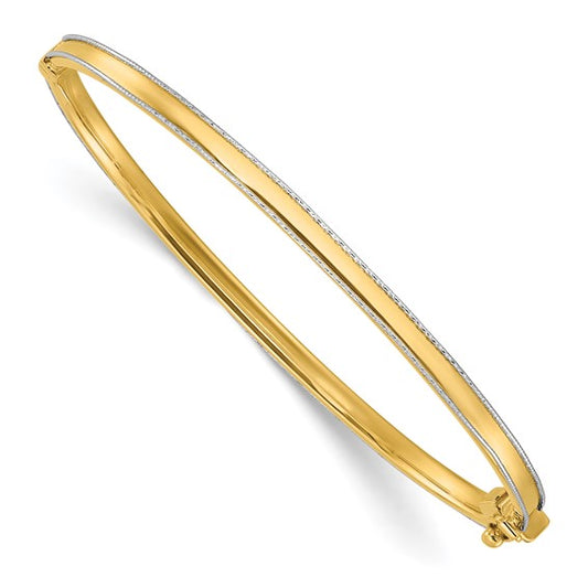 Leslie's 14K Two-tone Polished and D/C Hinged Bangle