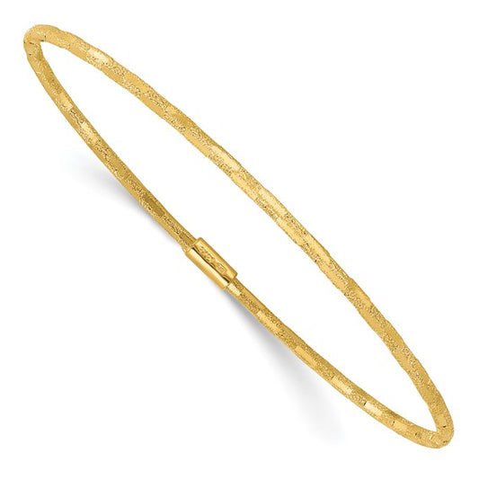 Leslie's 14k Polished and Laser-cut Slip-on Bangle