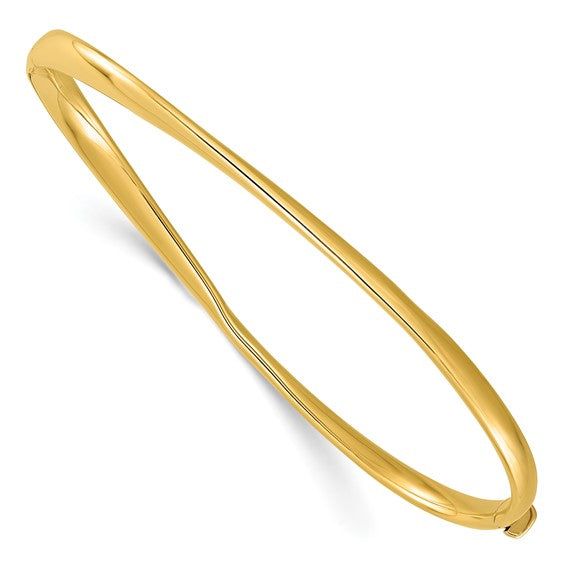 Leslie's 14k Polished Twisted Hinged Bangle Bracelet