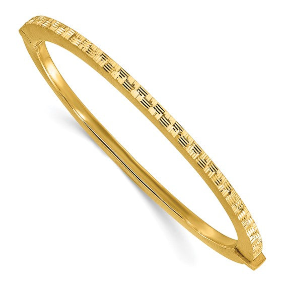 Leslie's 14K Polished and Diamond-cut Bangle