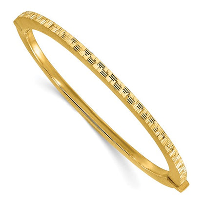 Leslie's 14K Polished and Diamond-cut Bangle