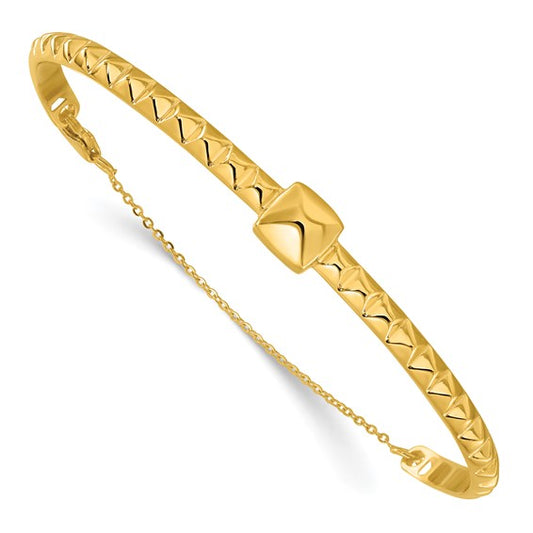 Leslie's 14K Polished Faceted with Chain Bangle