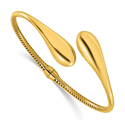 Leslie's 14K Polished Bypass Teardrop Hinged Bangle