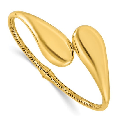 Leslie's 14K Polished Bypass Teardrop Hinged Bangle