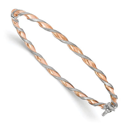 Leslie's 14K White Gold with Rose-tone Twisted Bangle