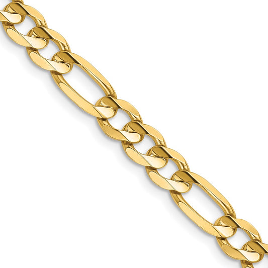 14k 6mm Concave Open Figaro Chain
