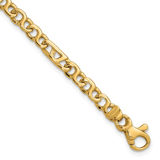 14K Hand Polished 4.3mm Fancy Link Bracelet
