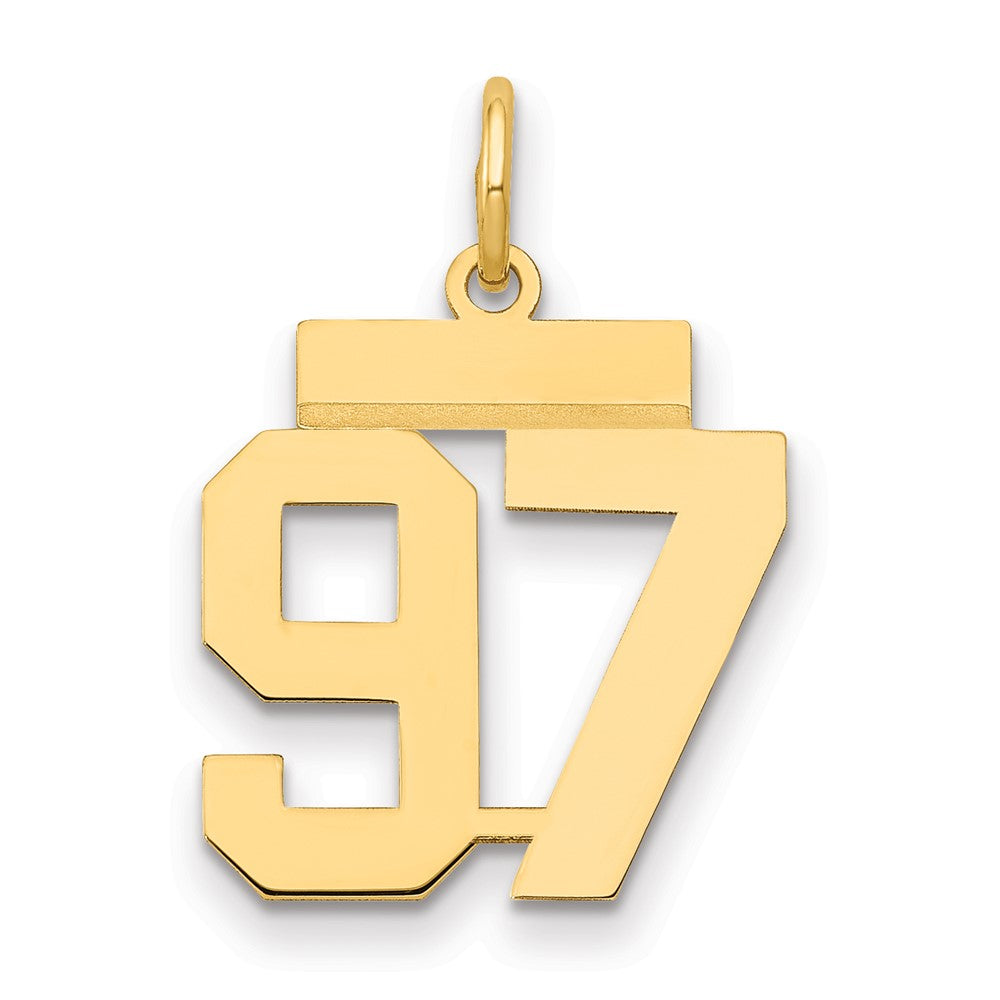 14k Small Polished Number 97 Charm