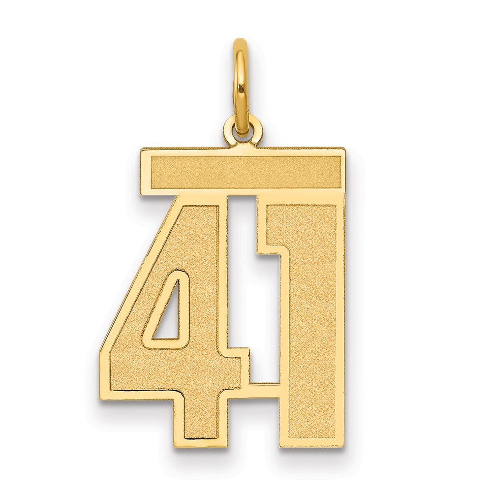 14k Medium Satin Number 41 Charm