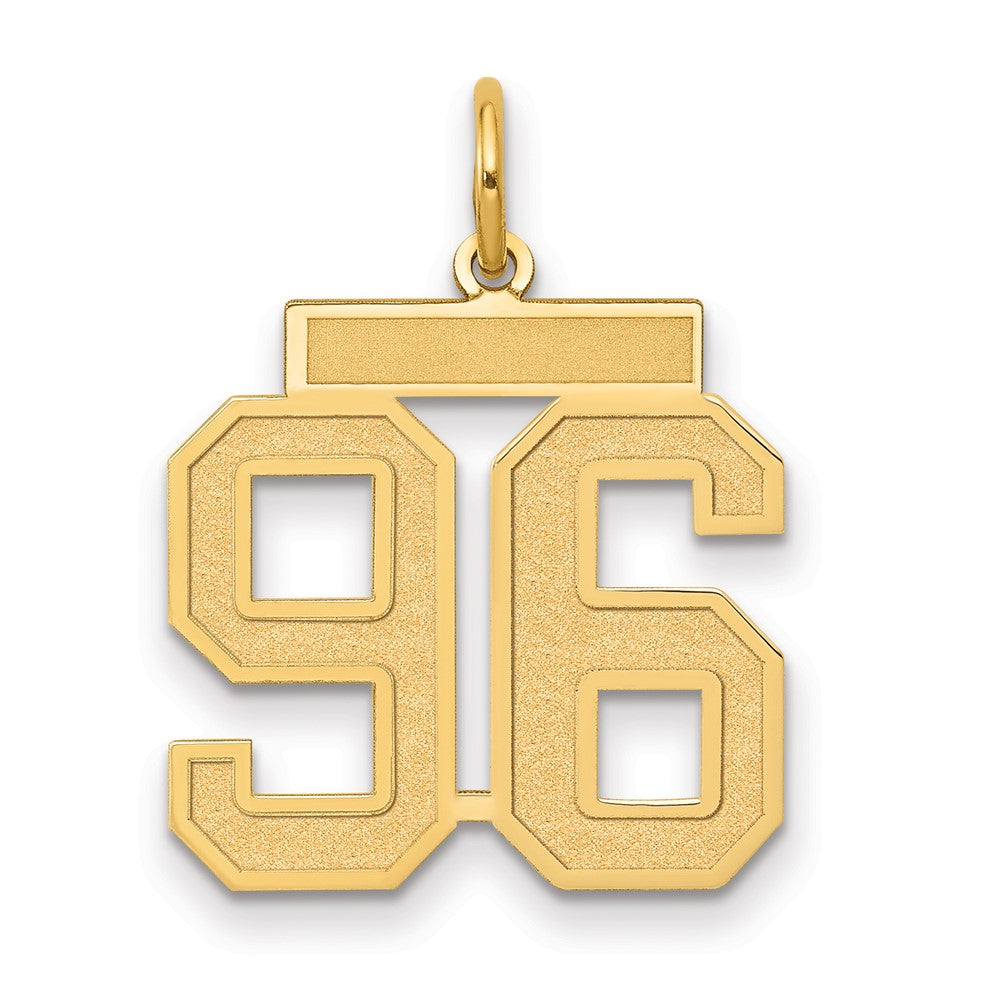 14k Medium Satin Number 96 Charm