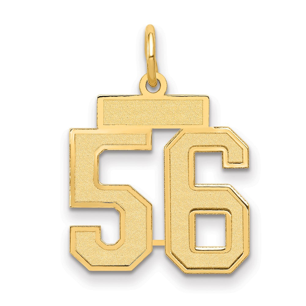 14k Small Satin Number 56 Charm