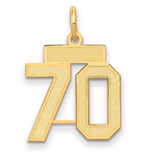 10k Small Satin Number 70 Charm