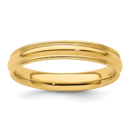 14KY 4mm Milgrain Comfort Fit Band Size 11