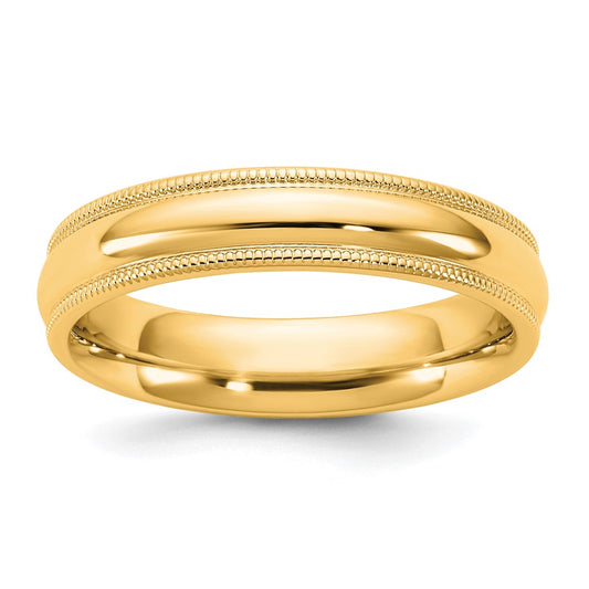 14KY 4.5mm Milgrain Comfort Fit Band Size 4.5