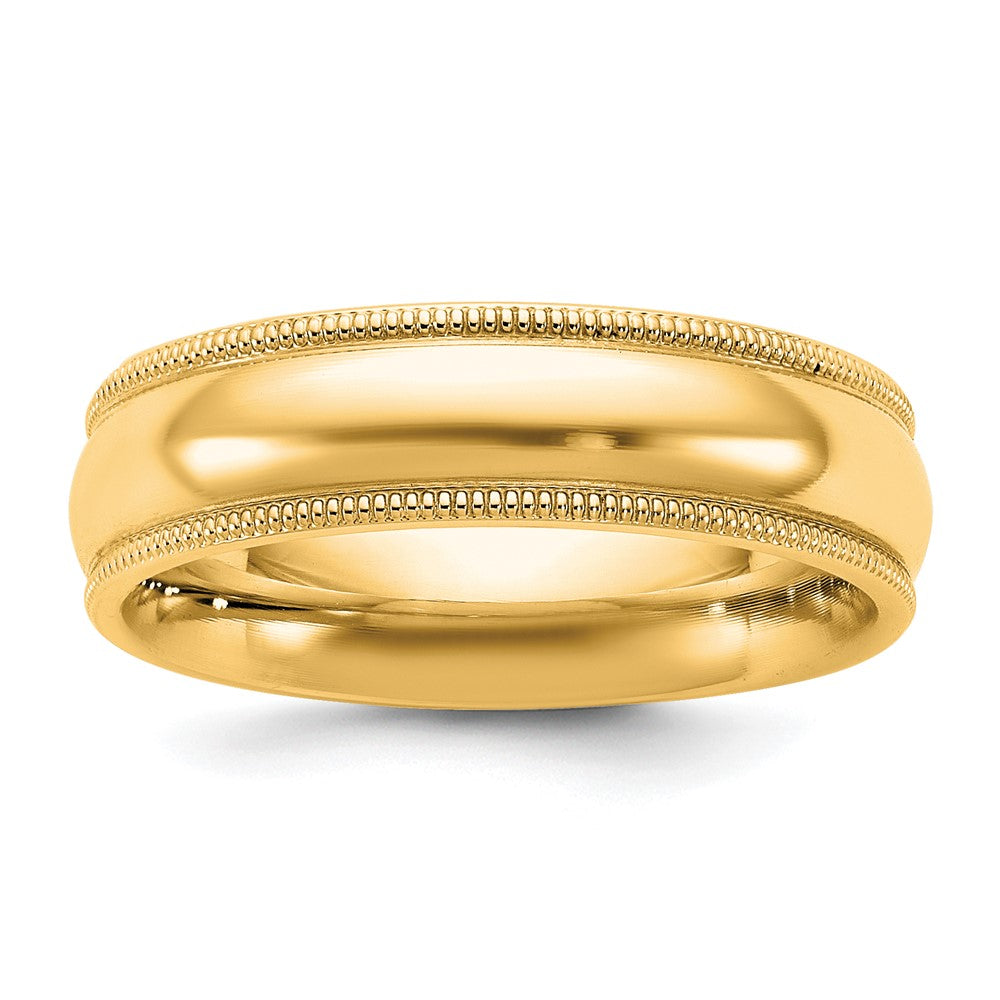 14KY 5.5mm Milgrain Comfort Fit Band Size 6