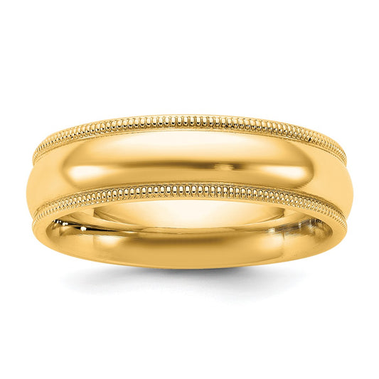 14KY 5.5mm Milgrain Comfort Fit Band Size 5.5