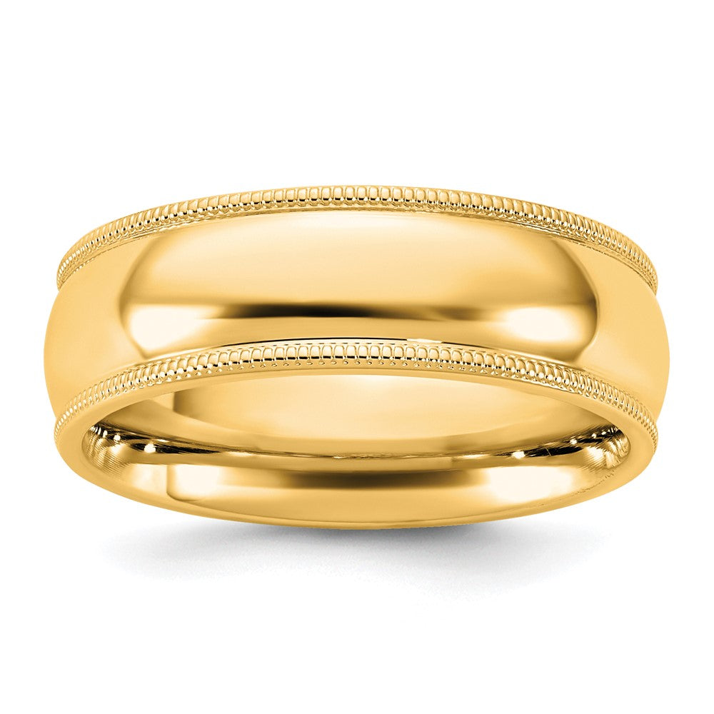 14KY 6.5mm Milgrain Comfort Fit Band Size 10.5