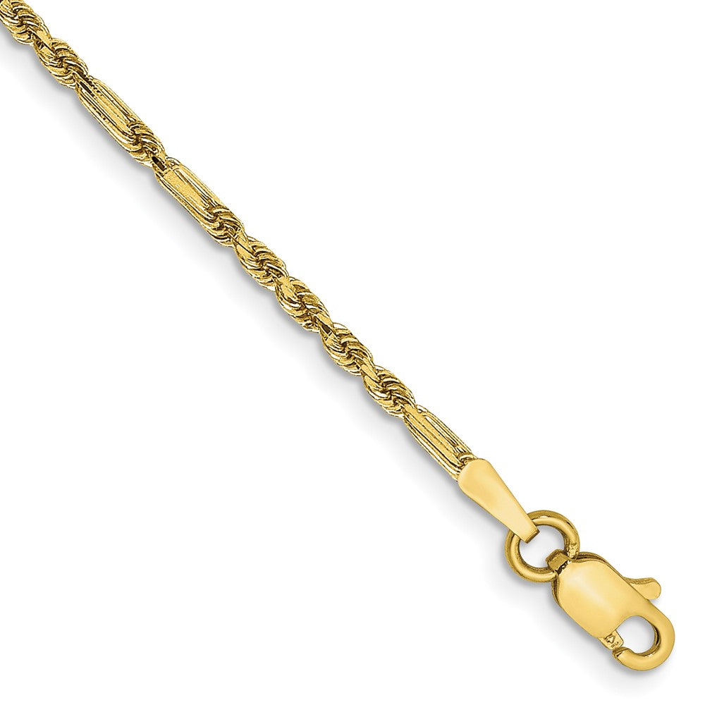 14k 1.8mm Diamond-cut Milano Rope Chain Anklet