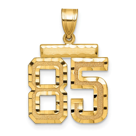 14k Medium Diamond-cut Number 85 Charm