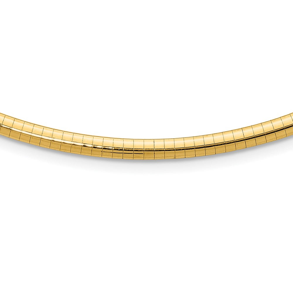 14k 4mm Domed Omega Necklace