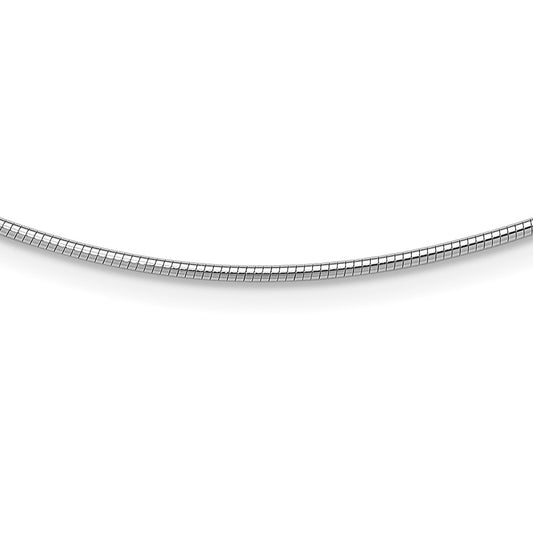 14K White Gold 1.4mm Round Omega