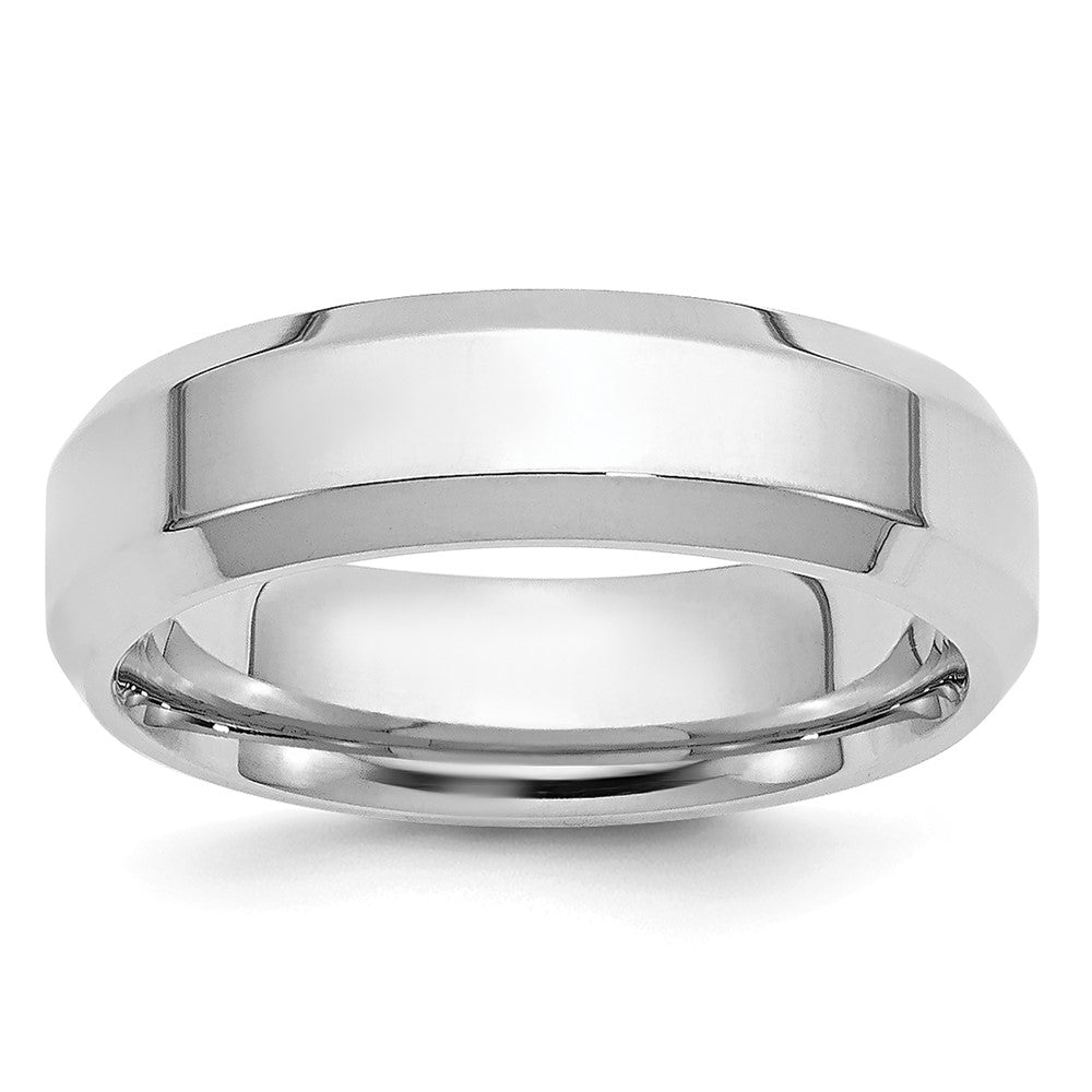 Platinum 5mm Polished Beveled Edge Size 10.5 Wedding Band