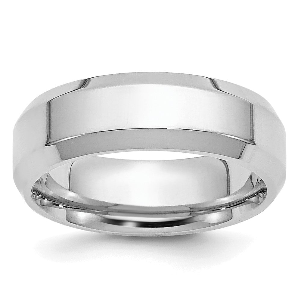 Platinum 6mm Polished Beveled Edge Size 6 Wedding Band