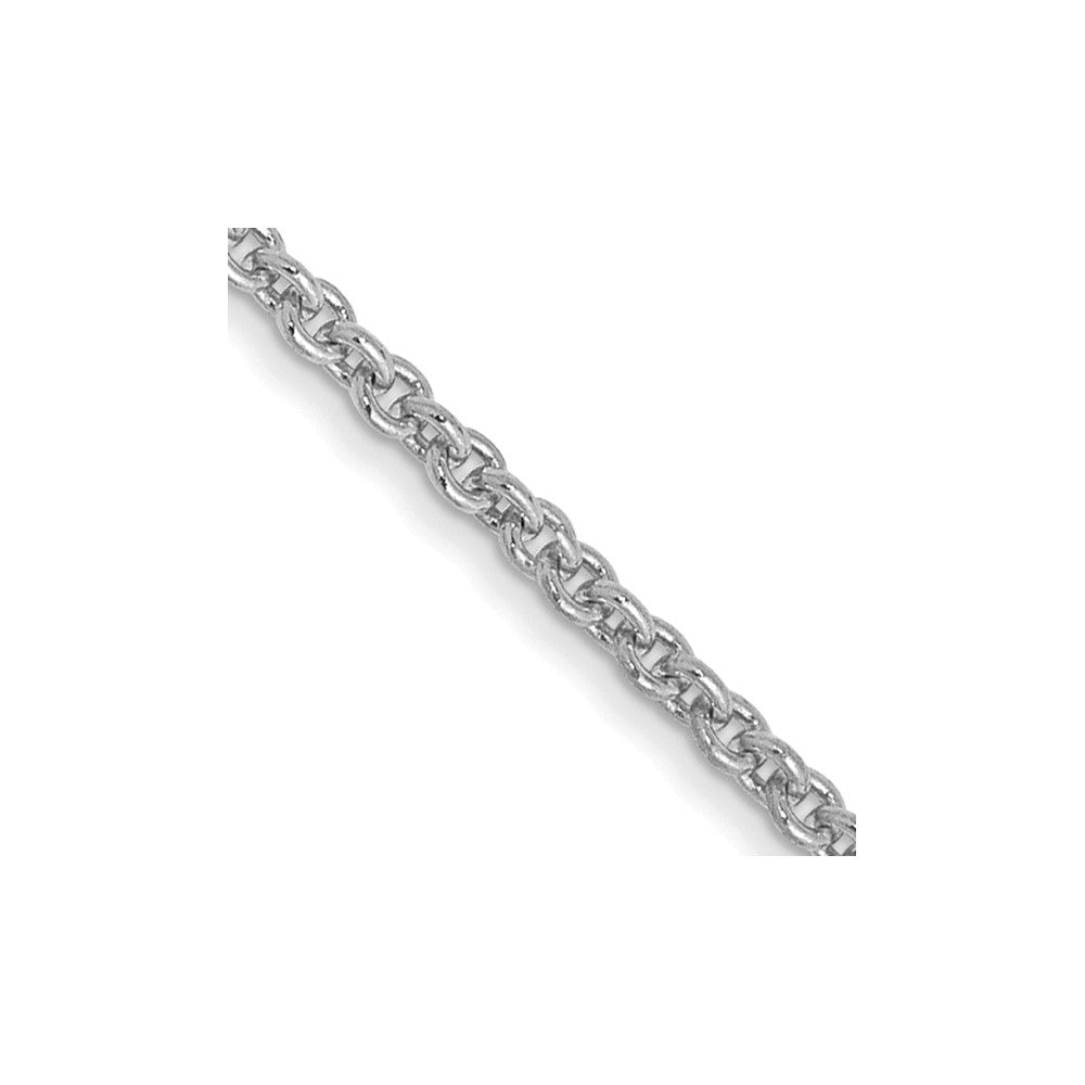 14k White Gold 1.4mm Round Open Link Cable Chain