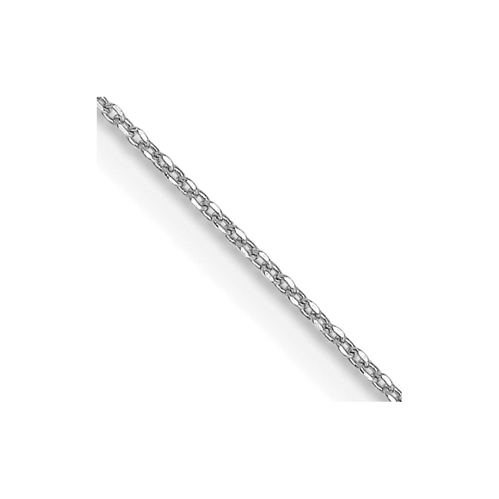 14k White Gold .6mm D/C Round Open Link Cable Chain