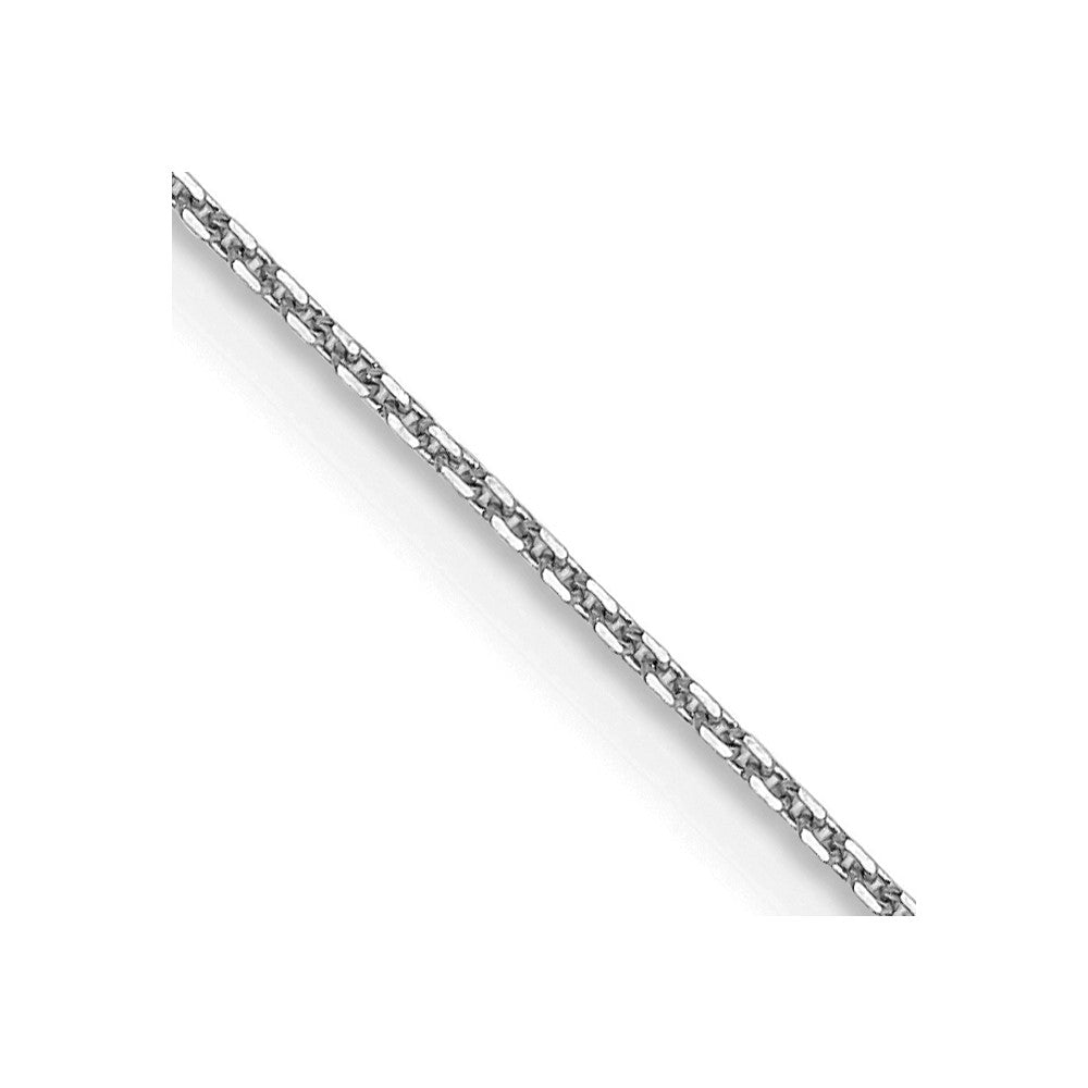 14k White Gold .8mm D/C Round Open Link Cable Chain