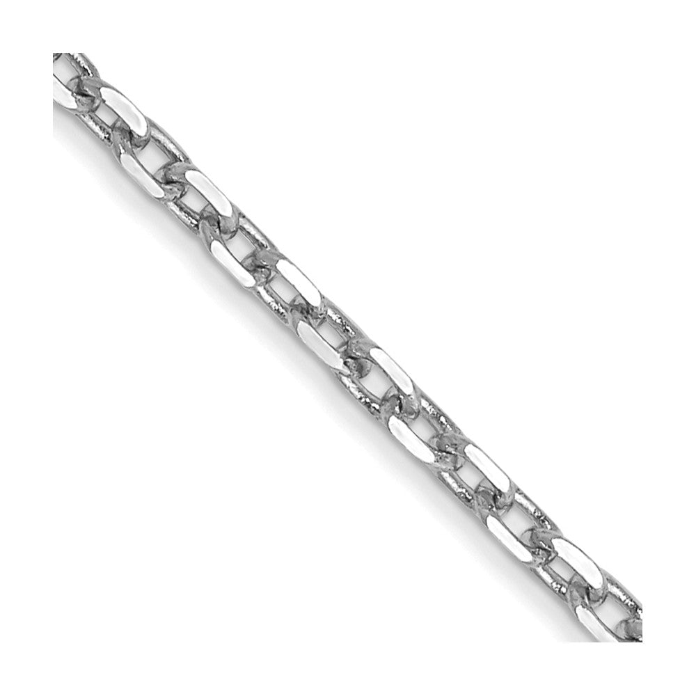 14k White Gold 1.8mm D/C Round Open Link Cable Chain