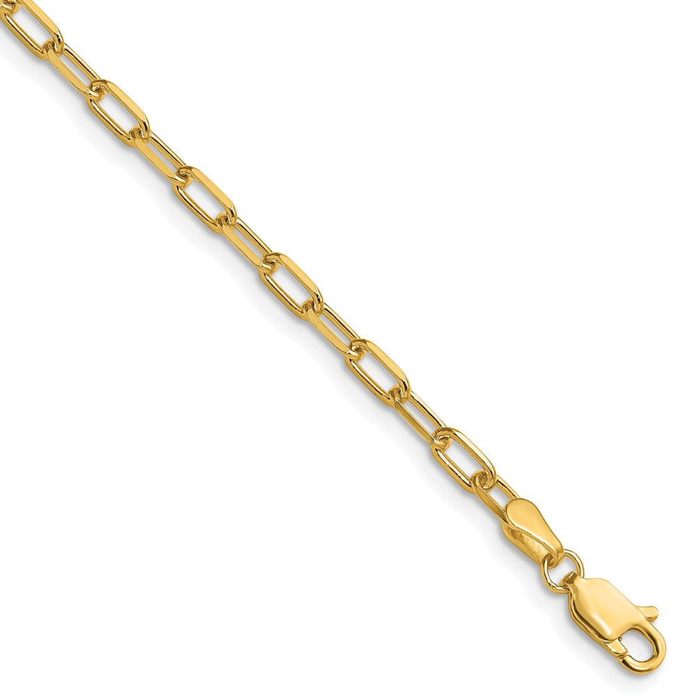 14k 3.0mm Solid Beveled Paperclip Chain