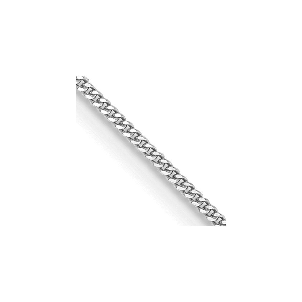 14k White Gold .9mm Curb Pendant Chain