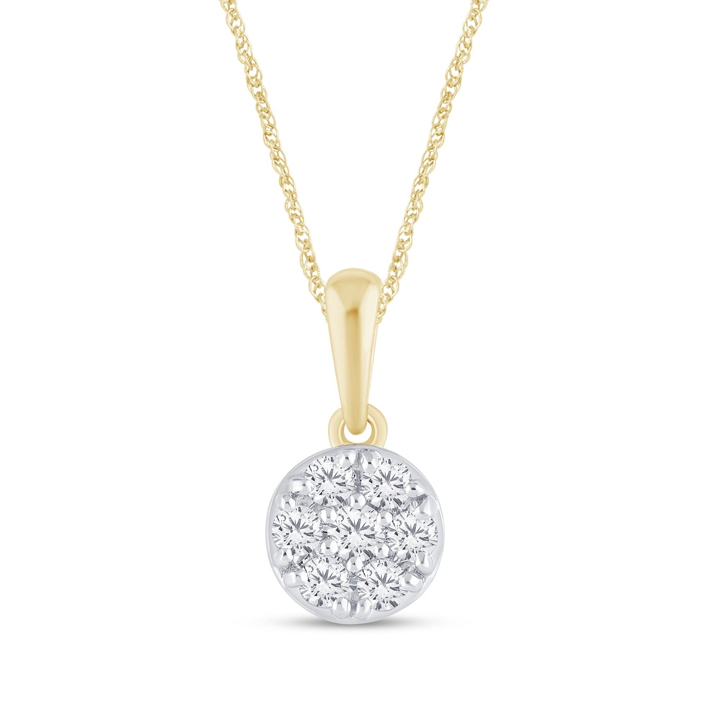 10K YELLOW GOLD .30 CARAT REAL DIAMOND PENDANT NECKLACE WITH GOLD CHAIN