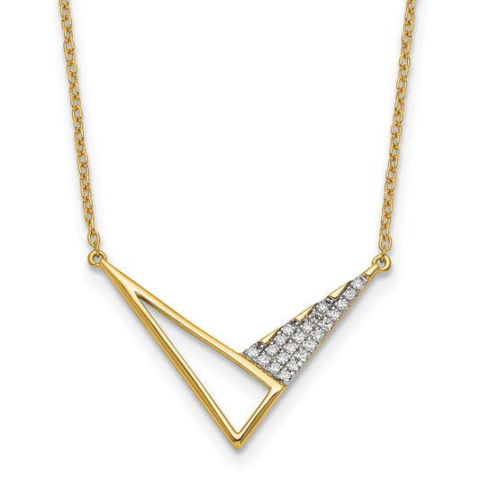 14K Polished Diamond Geometric Fashion Necklace