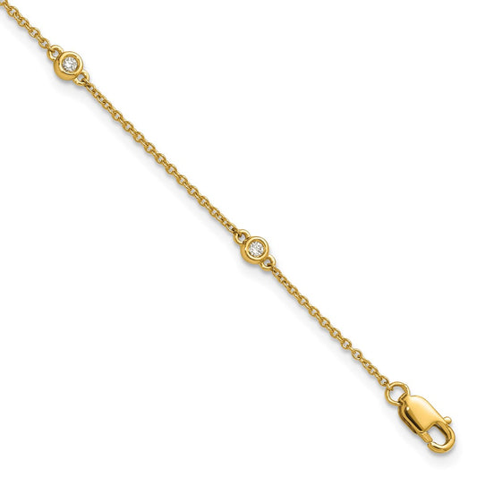 14k Diamond Station Cable Bracelet