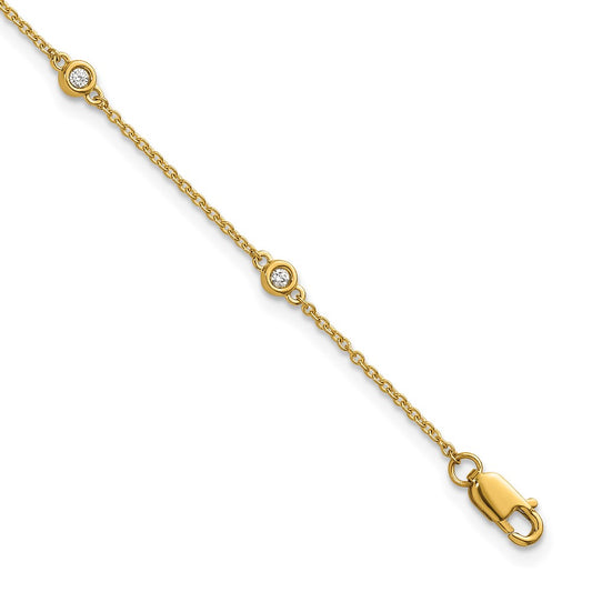 14k Diamond Station Cable Bracelet