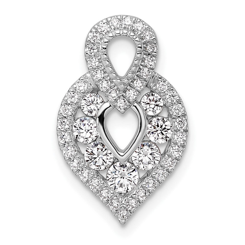 14K White Gold Polished Diamond Fancy Chain Slide