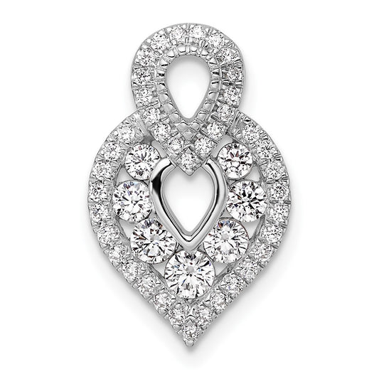 14K White Gold Polished Diamond Fancy Chain Slide