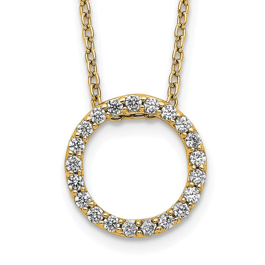 14k Diamond Circle 18 inch Necklace