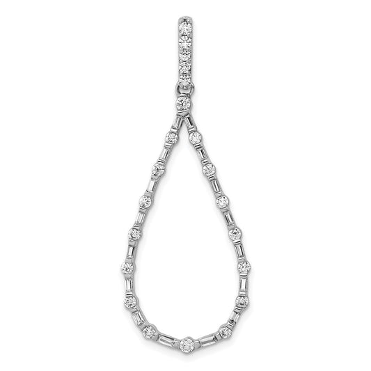 14k White Gold 3/4ct. Diamond Teardrop Pendant