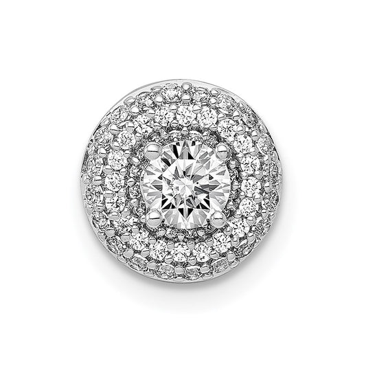 14k White Gold 4.1mm Center 1/4ct. Diamond Semi-mount Chain Slide