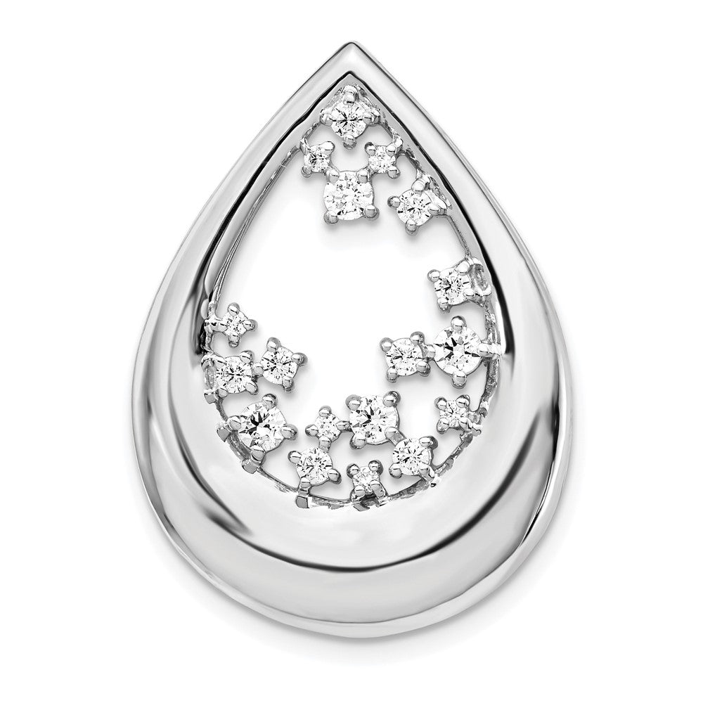 14k White Gold 1/2ct. Diamond Fancy Teardrop Pendant