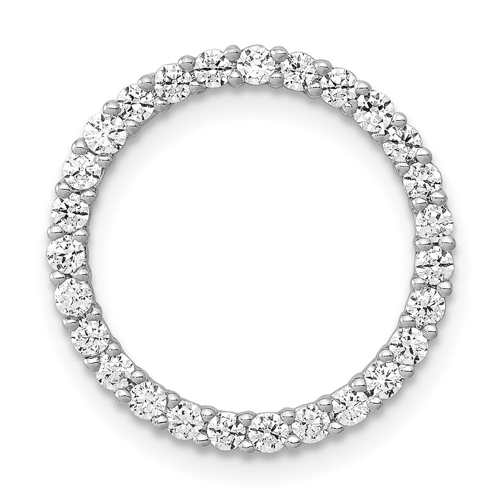 14k White Gold 1/2ct. Diamond Circle Chain Slide
