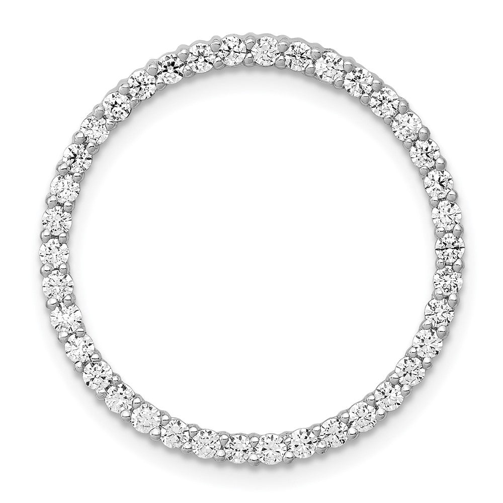 14k White Gold 3/4ct. Diamond Circle Chain Slide